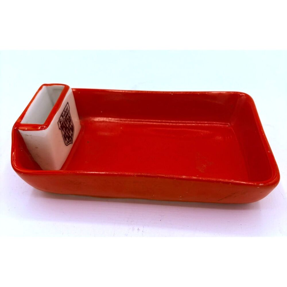 Vintage La Seynie Limoges St Hubert Porcelain Ashtray Match Holder France
